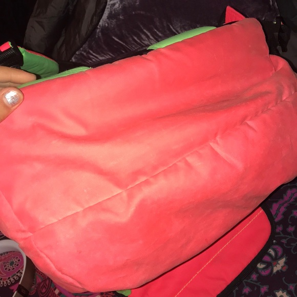 Bright Coral and neon green Underarmour backpack - Picture 4 of 4